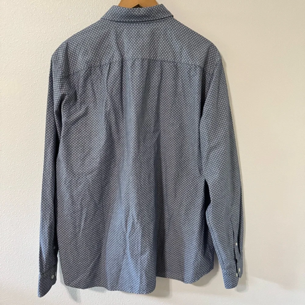 Banana Republic Luxe Poplin Standard Untuck Long Sleeve Button Shirt Blue NWT-XL